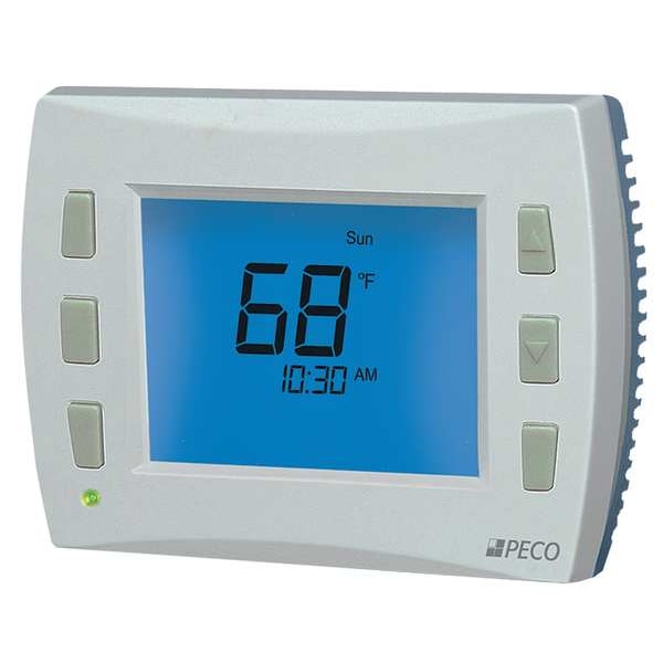 T8532-001 Peco Low Voltage Digital Thermostat, 3 Heat / 2 Cool Stages, Hardwired