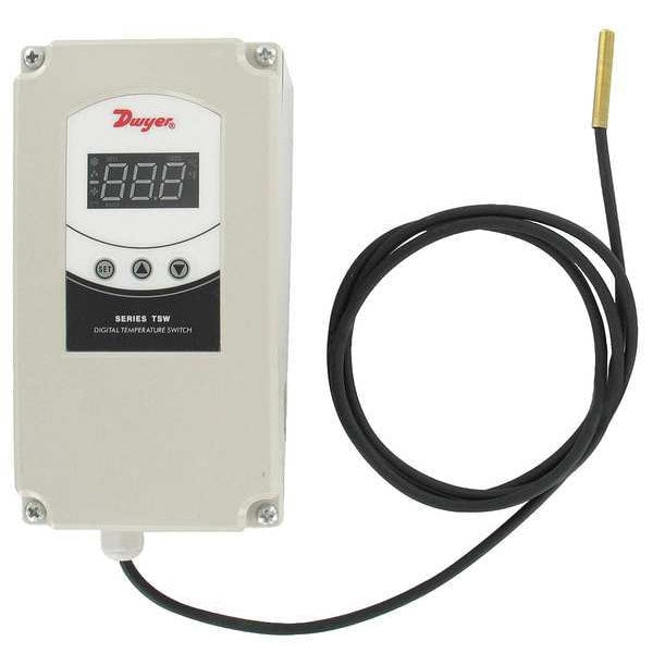 TSW-250 Dwyer Instruments Digital Temperature Switch, Dual Stage, 90 to 255 VAC Power Supply