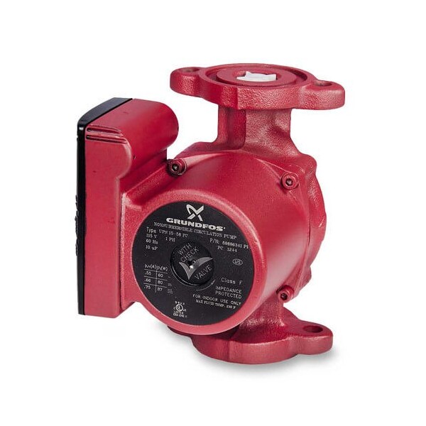 UPS15-58FC Grundfos 1/25 HP 3 Speed circulator (with check valve)