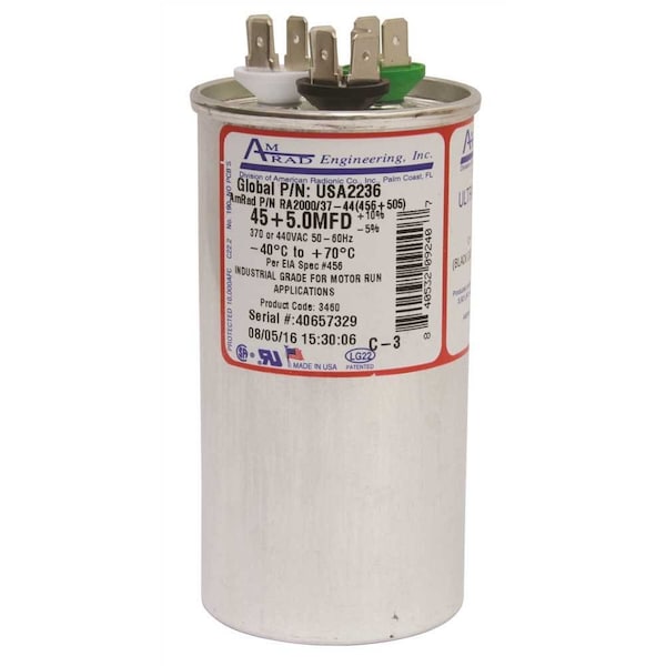 USA2236 Trane Run Capacitor 45/5 MFD 370/440V