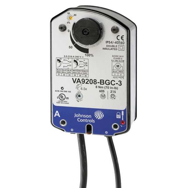 VA9208-BGA-3 Johnson Controls Electric Actuator, On-Off, 24VAC, 70 in.-lb.