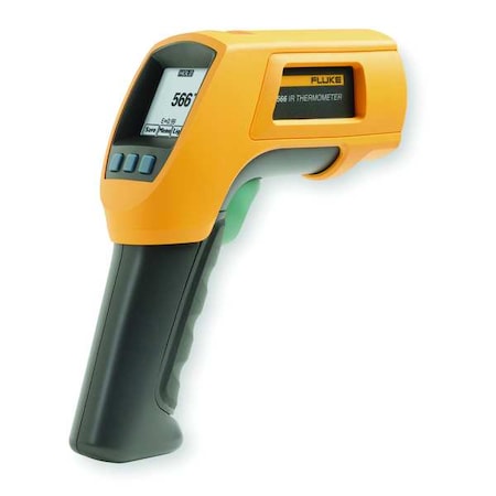 Fluke Fluke-566/NIST Infrared Thermometer, Single Point Laser Sighting Adjustable 0.10 to 1.00, Dot Matrix LCD