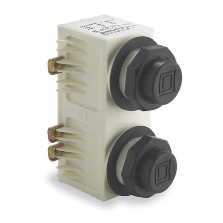 Square D 9001SKRU2 Pendant Push Button, Non-Illum, Black, 2NO