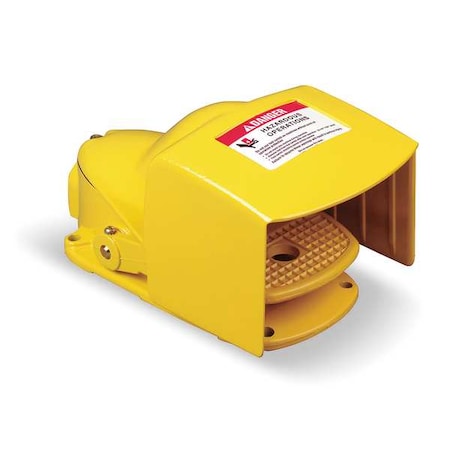 Square D 9002AW119 FootSwtch, Yellow, Aluminum, SPDT, Momentary