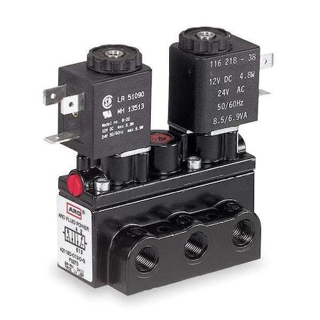 ARO A312SD-024-D Solenoid Air Control Valve, 1/4 In, 24V DC
