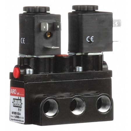 ARO A212SD-120-A Solenoid Air Control Valve, 1/4 In, 120V AC
