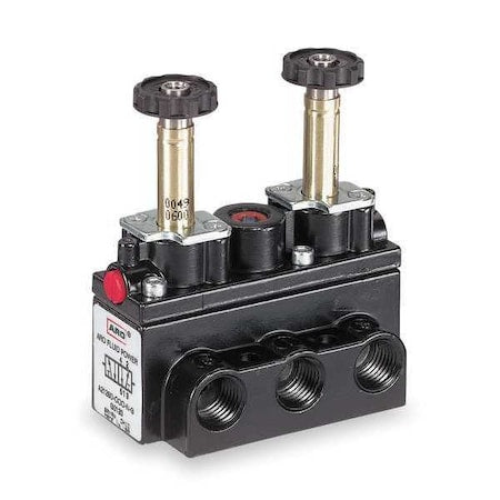 ARO A712SD-000-N Solenoid Air Control Valve, 1/4 In, 4-Way