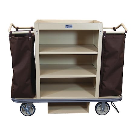 Royal Basket Trucks G55-TNX-M3C-2DN Housekeeping Cart, 27 in H, Steel