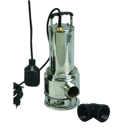 DAYTON 4HDZ8 Effluent Pump, Submersible, 1/3 HP, 2 In NPT