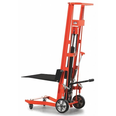 DAYTON 2MPU8 Modular Powered-Lift/Manual-Push Platform Lift Truck with Workbench, Powered/Manual