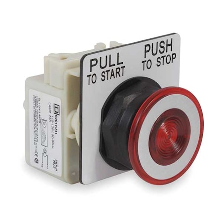 Schneider Electric 9001SKR9P1R Illuminated Push Button Operator, 30 mm, Red