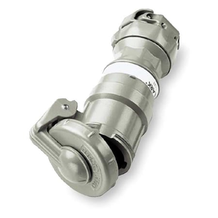 Hubbell Killark VPR10457 Pin & Sleeve Connector, 100 A, 600V AC, Three Phase, 4 Pole, Style 1 Grounding, Gray, NEMA 4X