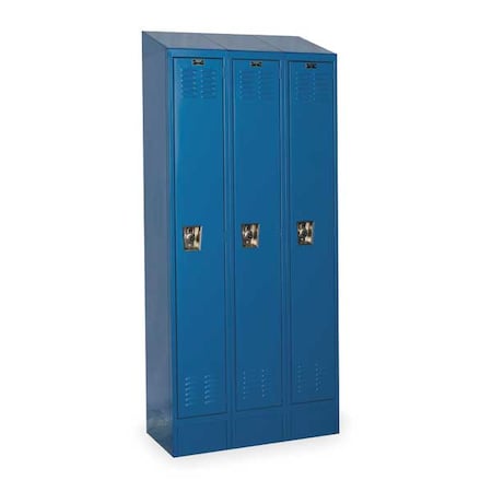 Hallowell URB3228-1ASB-MB Wardrobe Locker, 36 in W, 12 in D, 78 in H, (1) Tier, (3) Wide, Marine Blue
