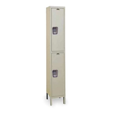 Hallowell UY1228-2PT Wardrobe Locker, 12 in W, 12 in D, 78 in H, (1) Wide, (2) Tier, Tan