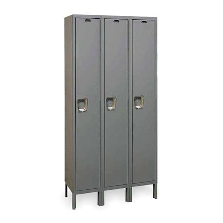 Hallowell UY3258-1A-HG Wardrobe Locker, 36 in W, 15 in D, 78 in H, (1) Tier, (3) Wide, Dark Gray