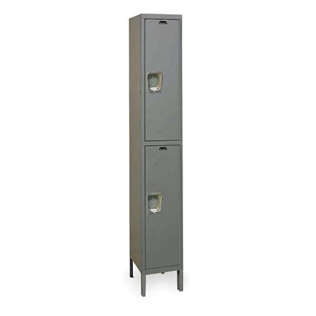 Hallowell UY1228-2HG Wardrobe Locker, 12 in W, 12 in D, 78 in H, (1) Wide, (2) Tier, Dark Gray