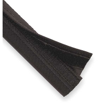 Techflex DWN2.50BK25 Braided Cable Sleeve, 2-1/2 in Inside Dia., 2-1/2 in Max Bundle Dia., 25 ft, Nylon, Black