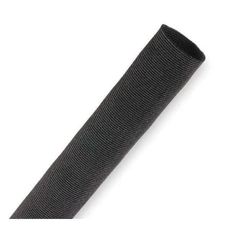 Techflex DFN2.07BK100 Braided Cable Sleeve, 2-1/16 in Inside Dia., 2.07 in Max Bundle Dia., 100 ft, Nylon, Black