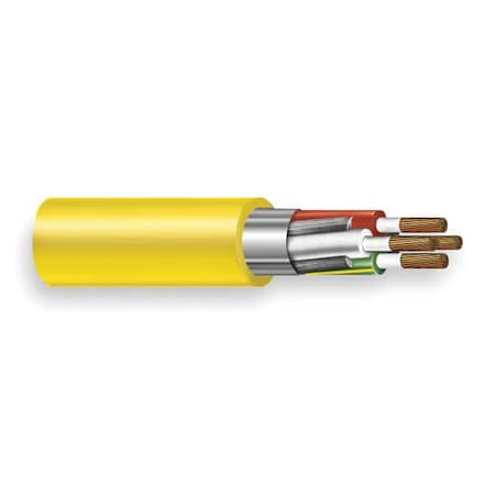 Carol 01444.35.05 Portable Cord, SJOOW, 18 AWG, 4 C, Yellow, EPDM Rubber, Stranded, 300V, Indoor/Outdoor, 250 ft
