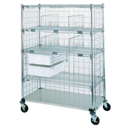 Metro ECM55XD Medical Exchange Cart, Steel, 750 lb Load Capacity, 5 Shelves, 50 in L, 26 in W, 68 in H