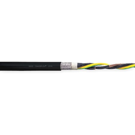 Chainflex CF31-60-04-25 Motor Cable, 10 AWG, 4 C, Black, PVC, 1,000 V, 25 ft