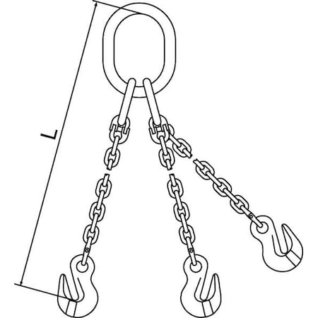 Pewag 10G120TOG/10 Chain Sling, G120, TOG, Alloy Steel, 10 ft L