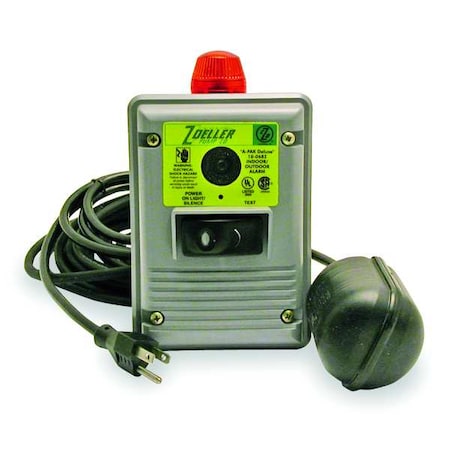 Zoeller 10-0682 High Water Alarm, Audio, Visual, 115V AC, 6 ft