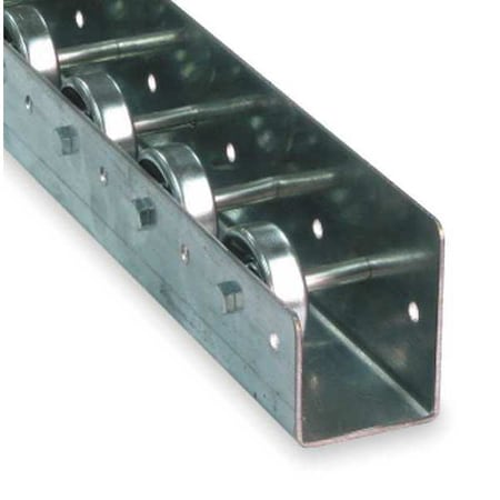 Ashland Conveyor W10FR27503 Flow Rail Skate Wheel, 10 ft L, 2 1/4 in W, 195 lb/ft (5 ft Supports) Max Load Capacity