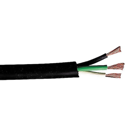 Carol 01380.82.01 Portable Cord, SJOOW, 12 AWG, 3 C, Black, EPDM Rubber, Stranded, 300V, Indoor/Outdoor, 100 ft