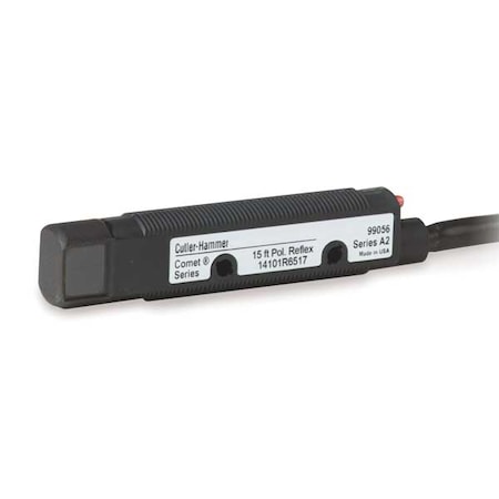 Eaton 14101R6513 Polarized Retroreflective Photoelectric Sensor, Bare Wire, Right Angle, Cylindrical, Selectable Light