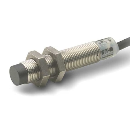 Eaton E57-12LE10-CD Cylindrical, Inductive Proximity Sensor, 12 mm Dia., Stainless Steel, M12, 3 Wires, Unshielded