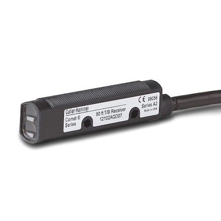 Eaton 12102AQD07 Through-Beam Photoelectric Sensor Receiver, Dual Key Micro Connector, Straight, Cylindrical, Selectable