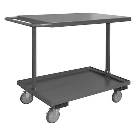 Durham MFG EAS-2436-95 Easy-Access Utility Cart with Lipped & Flush Metal Shelves, Steel, 1,200 lb Load Capacity, 36 in L