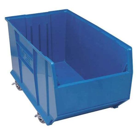Quantum Storage Systems QUS996MOBBL Mobile Storage Bin, Polypropylene, Blue, 17 1/2 in H, 19 7/8 in W, 35 7/8 in L