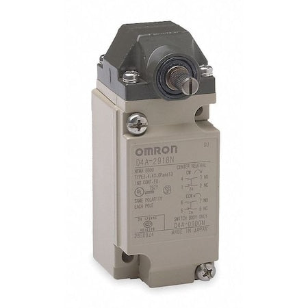 Omron D4A2918N Heavy Duty Limit Switch, No Lever, Rotary, DPDT, 5A at 600V AC, Actuator Location: Side