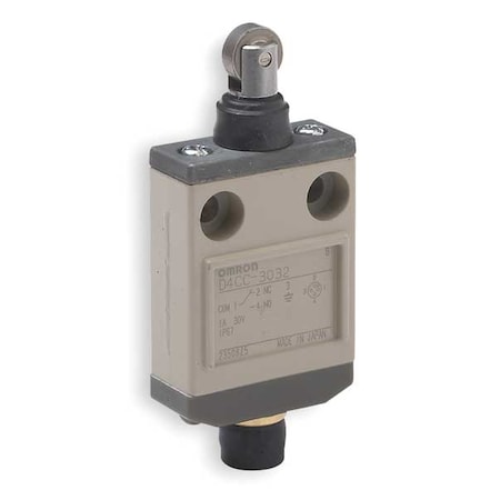 Omron D4CC3032 Limit Switch, Plunger, Roller, SPDT, Not Rated AC, Actuator Location: Top