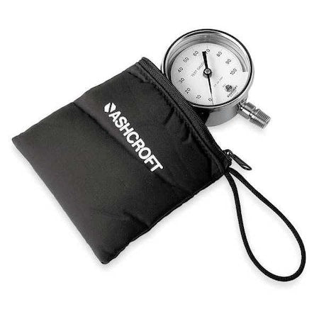 Ashcroft 301084S02L1M C4 Test Pressure Gauge, 0 to 1,000 psi, 3 in Dial, 1/4 in NPT, Bottom Location