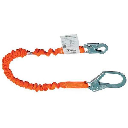 Miller T5112SS-Z7/6FTAF Titan(TM) Stretchable Shock Absorbing Lanyard, 6 ft. Length, Snap Hook, Steel, 1 Leg(s)