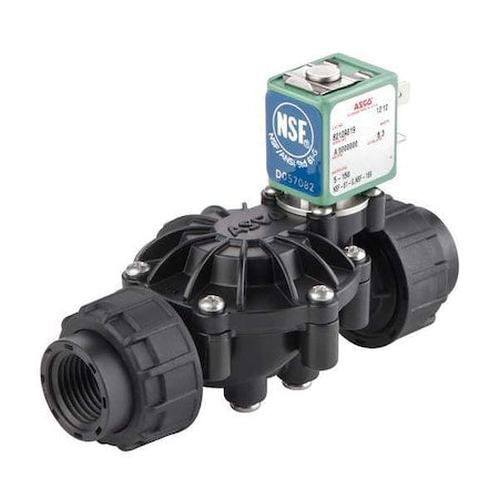 Asco K212A043S0100F1 Solenoid Valve, 2-Way, 2-Position, Normally Closed, 3/4 in Pipe Size, 24V DC, Pilot Operated