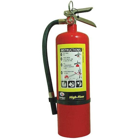 Badger B10M-1-HF Fire Extinguisher, 10 lb Capacity, Class ABC, UL Rating1A:20B:C, Monoammonium Phosphate
