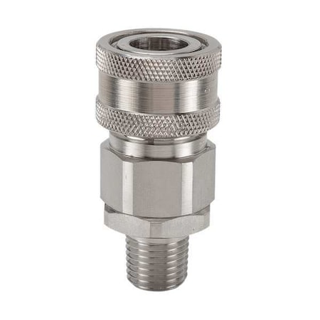 Snap-Tite SVHC6-6M Hydraulic Quick Connect Hose Coupling, 316 Stainless Steel Body, Sleeve Lock, 3/8