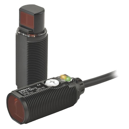 Omron E3FA-TN112M Through-Beam Photoelectric Sensor Set, Bare Wire, Right Angle, Cylindrical, Selectable Light On/Dark On