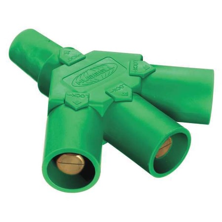 Hubbell Wiring Device-Kellems HBLF3MGN Triple Connector, 600V AC/250V DC, Grn, Taper