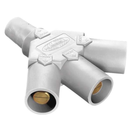 Hubbell Wiring Device-Kellems HBLF3MW Triple Connector, 600V AC/250V DC, Wht, Taper
