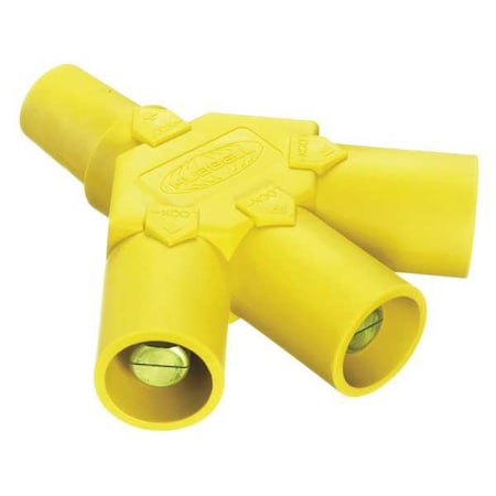 Hubbell Wiring Device-Kellems HBLF3MY Triple Connector, 600V AC/250V DC, Ylw