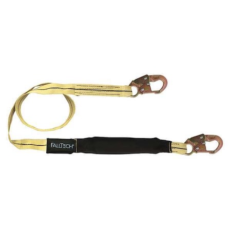 Falltech 8242 WeldTech Shock Absorbing Lanyard, 6 ft. Length, Snap Hook, Steel, 1 Leg(s), 310 lb. Weight Capacity