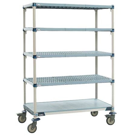 Metro MQ-1848GF-80-M5 Plastic Shelving, Polymer/Steel/304 Stainless Steel, 900 lb Load Capacity, 5 Shelves, 48
