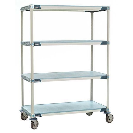 Metro MX-1860F-68-M4 Utility Cart, Polymer/304 Stainless Steel, 900 lb Load Capacity, 4 Shelves, 60