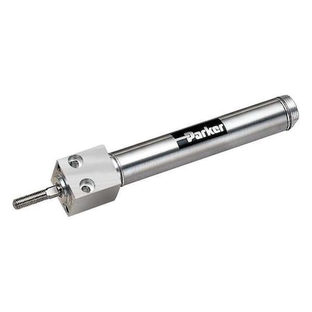 Parker 1.50BFNSRM05.00 Air Cylinder, 1 1/2 in Bore, 5 in Stroke, Round Body Single Acting, Stainless Steel .