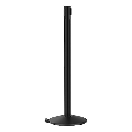 Retracta-Belt 335PSB-RCV Belt Barrier Rcvr. Post, Black, Cast Iron